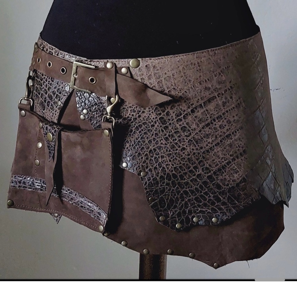 New Viking barbarian leather skirt M